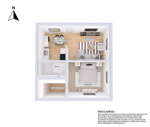 a floor plan of a home with a bedroom and a living room